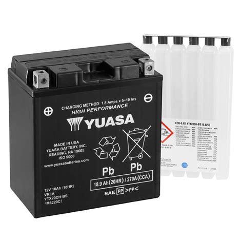 BATTERIE 12V 18 Ah YTX20CH BS YUASA MF SANS ENTRETIEN HAUTE PERFORMANCE