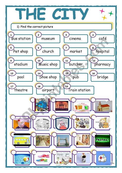 My City Esl Worksheet By Aisha