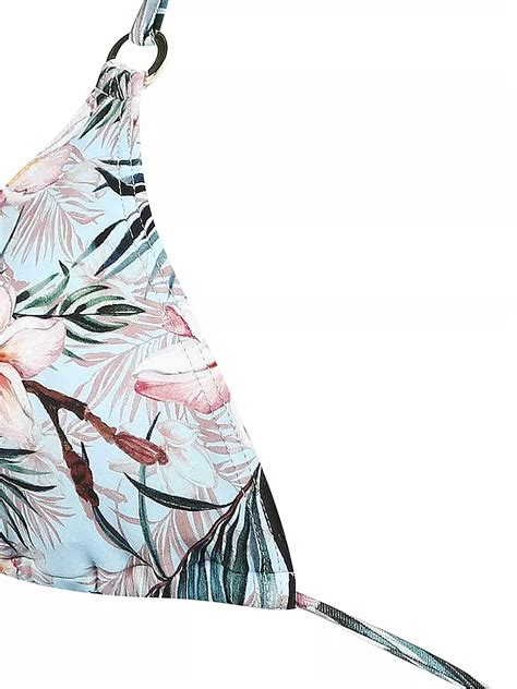 HOT STUFF Damen Triangel Bikinioberteil Bali Flower Bunt