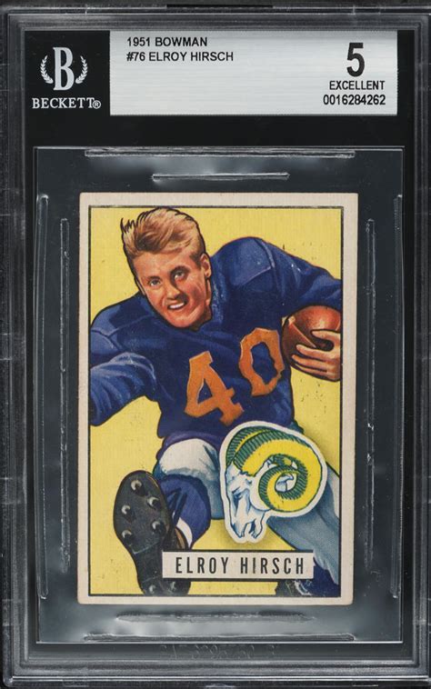 Bowman Football Elroy Hirsch Bgs Ex Weekly Sunday Auction