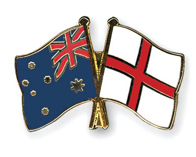 Crossed Flag Pins Australia-England Flags