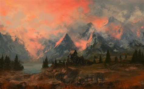 วอลเปเปอร Amanieu Rebu ArtStation Elder Scrolls V Skyrim ภาพ