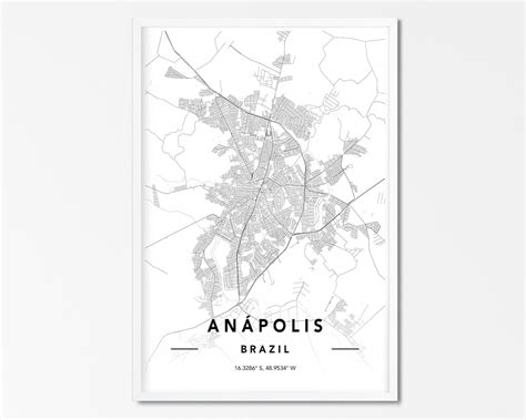 Anapolis Brazil DIGITAL DOWNLOAD Map Print Custom City Map | Etsy