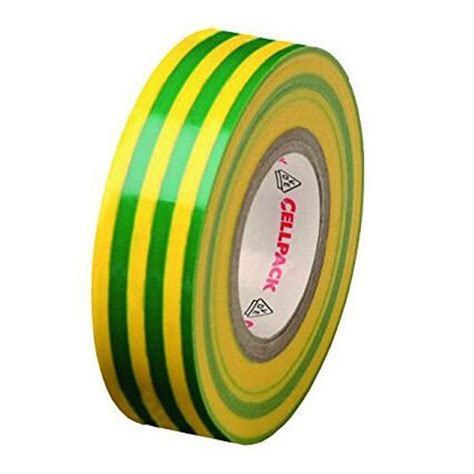 Nastro Isolante Giallo Verde Cellpack In PVC 0 15mm X 19mm X 25m 145796