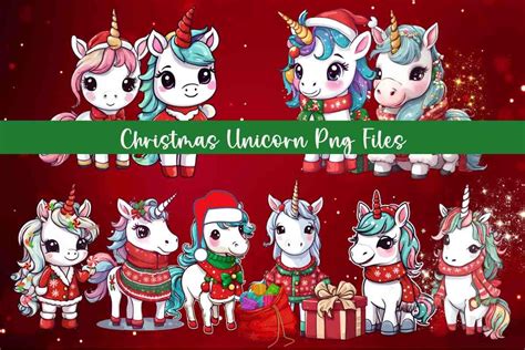 Christmas Themed Unicorn Png Files Graphic By Space Pixel Playground · Creative Fabrica