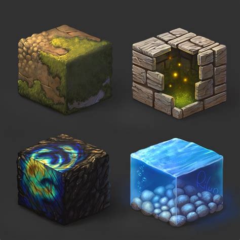 ArtStation - 16 materials, Ruslana Gus | Isometric art, Digital ...