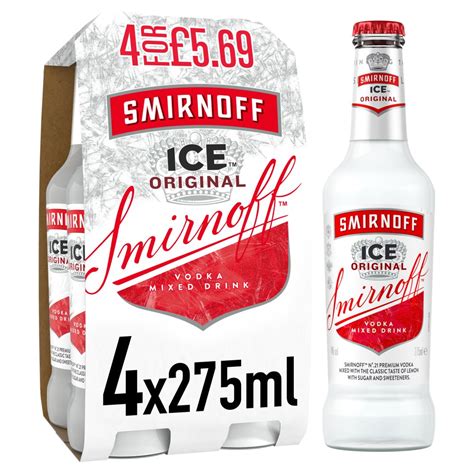 Smiroff Ice 4 Vol 4 X 275ml £569 Multipack Bottles Bb Foodservice