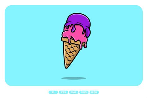 Artstation Ice Cream Cartoon Vector Icon Illustration Artworks