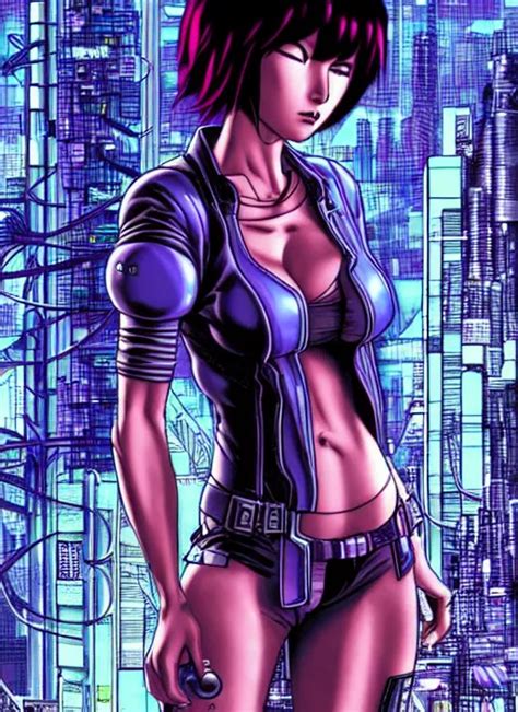 Motoko Kusanagi In Grungy Cyberpunk Megacity Stable Diffusion Openart