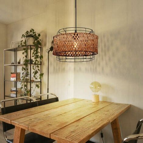 Hängelampe Bambus Lampe hängend Esstisch Deckenlampe Boho Style