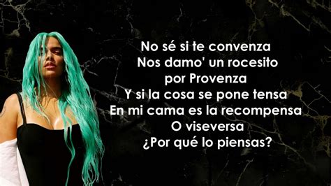 Karol G Provenza Letra Lyrics Youtube