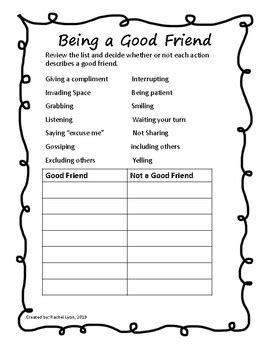 Results for being a good friend activities | TPT