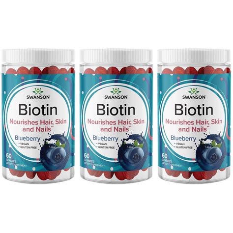 Swanson Biotin Gummies Blueberry Mcg Gummies Pack