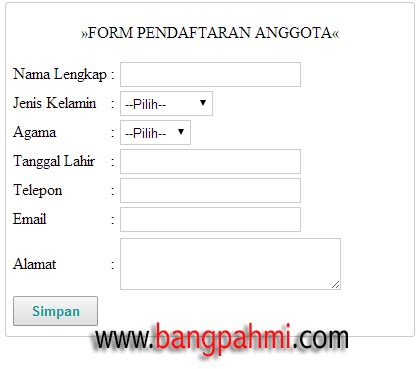 Cara Membuat Form Pendaftaran Dengan Php Dan Mysqli Riset