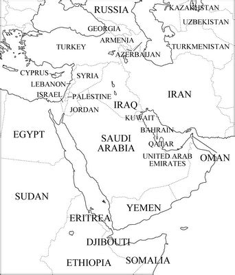 Outline Map Of Middle East Countries