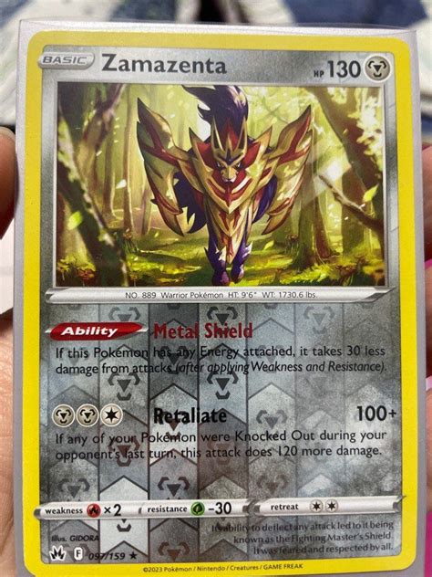 Zamazenta 097 159 Reverse Holo Rare Crown Zenith Pokemon Tcg Hobbies