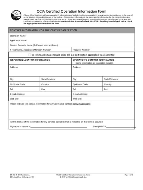 Ocia Organic Farm Plan Questionnaire En Qs F 033 Revision K Doc Template Pdffiller