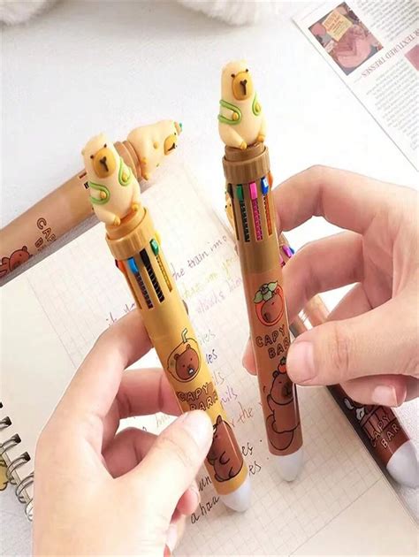 Pcs Random Capybara Cartoon Power Colors Chunky Ballpoint Pen