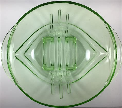 1930s Uranium Glass Bowl By Stolzle Hermanova Hut Green Glassware My Glass Glass Bowl