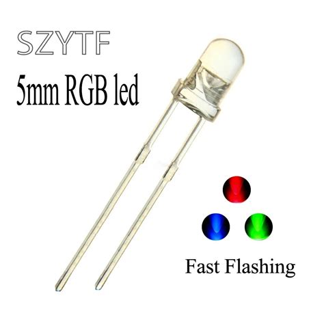 Pcs Colour Changing Blinking Mm Flashing Led Diode Flash Rgb