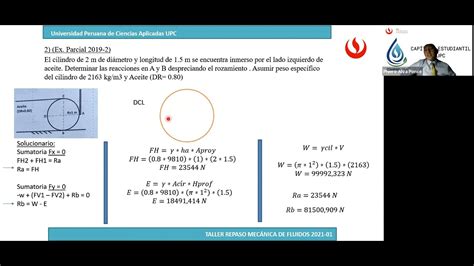 TALLER DE REPASO EXAMEN PARCIAL MECANICA DE FLUIDOS YouTube