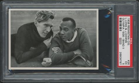 1936 Reemstma Cigarettes #26 Jesse Owens & Luz Long Olympics Vintage ...