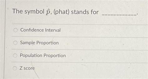 Sample Proportion Symbol