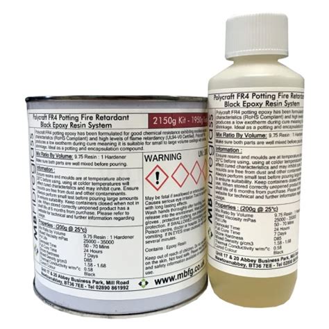 Polycraft Fr4 Potting Fire Retardant Black Epoxy Resin System Uk