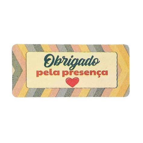Obrigada Pela Presença Png - Etiqueta Adesiva - Obrigado Pela Presença Colorido - 4x2cm - 100 ...