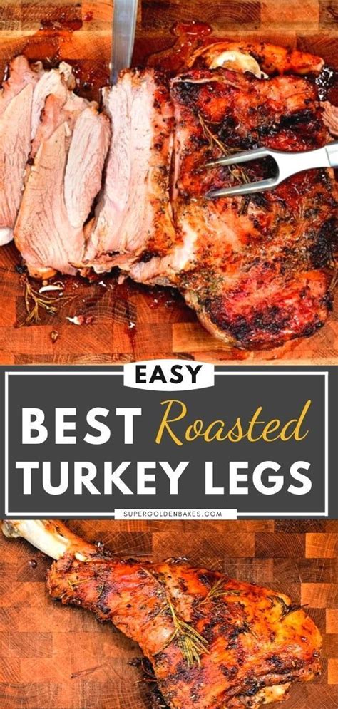 The Best Roasted Turkey Legs On A Cutting Board