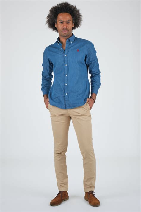 Chemise Bleu Jean Us Polo Assn Evan Bleu Jean Cesare Nori