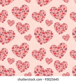 Cute Valentine Love Seamless Pattern Colorful Stock Vector Royalty