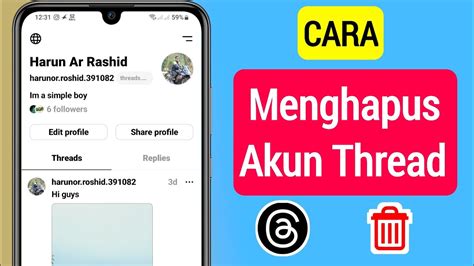 Cara Menghapus Akun Thread 2023 Hapus Akun Thread Secara Permanen