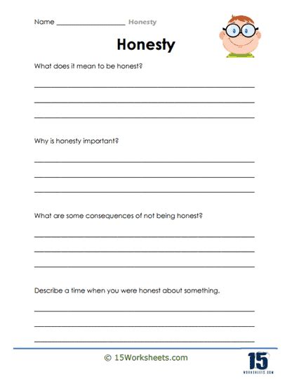 Honesty Worksheets - 15 Worksheets.com