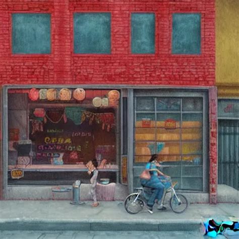 A Ice Cream Shop In A Alleyway By Enzhe Zhao Stable Diffusion Openart