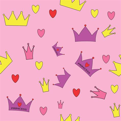 Princess Seamless Pattern Background Vector Illustration Vector