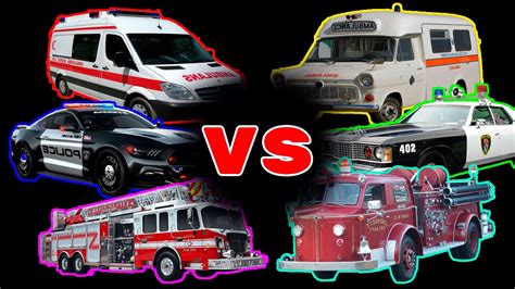 Usa Vs Old Police Ambulance Fire Truck Siren Sound Variations