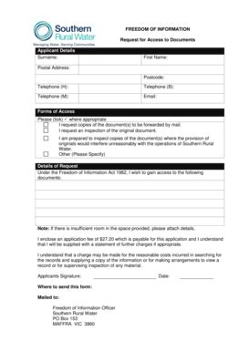 Fillable Online Foi Freedom Of Information Application Form Request