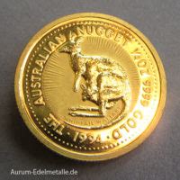 Australien 25 Dollars Kangaroo Nugget 1 4oz Feingold 1994 Aurum Goldshop