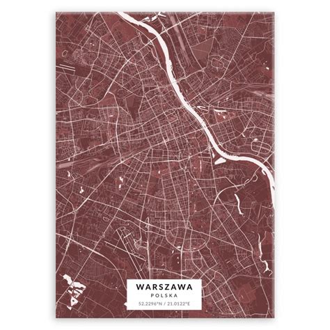 Plakat Metalowy Mapa Burgund Warszawa M MURRANO