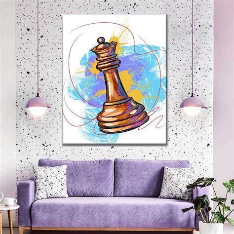 Abstract Chess Queen Canvas Wall Art | Wall canvas, Chess queen, Black ...