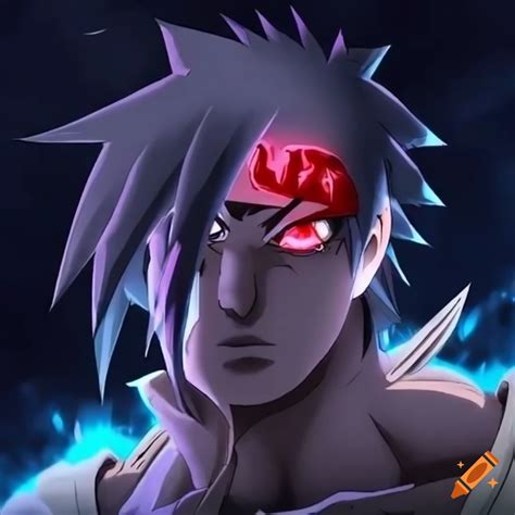 Sasuke Uchiha Fusion Ryu As Grey Armor Knight With Scythe On Craiyon