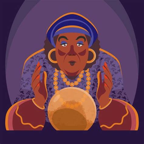 Gypsy Fortune Teller With Crystal Ball Illustration 186968 Vector Art