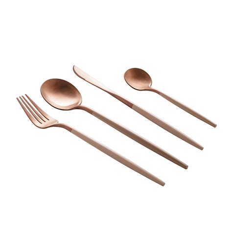 Faqueiro Aço Inox Super Luxo 24 Peças Rose nude Wp Connect Rose nude Aço Inox MadeiraMadeira