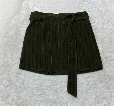 Rewash Brand Juniors Size 13 31 Dark Olive Green Corduroy Mini Skirt