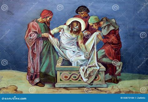 14th Stations Of The Cross Jesus Is Laid In The Tomb And Covered In