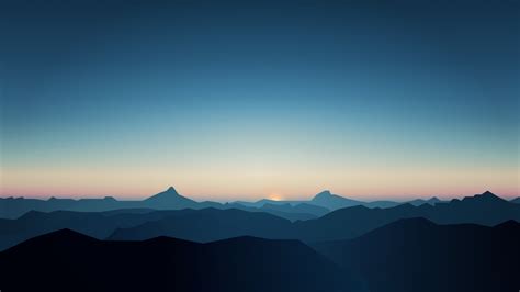 Digital Art Sky Landscape Nature Mountains Minimalism Hd