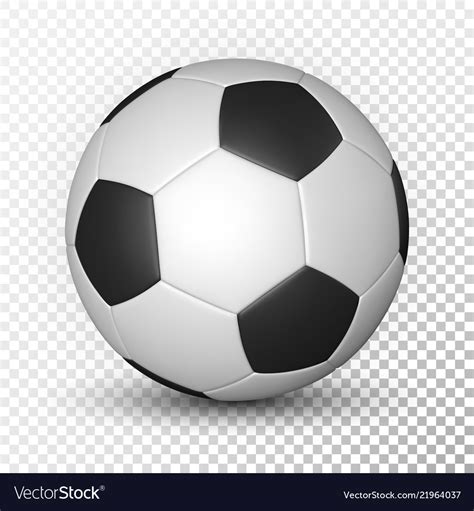 Football ball soccer mockup on transparent Vector Image