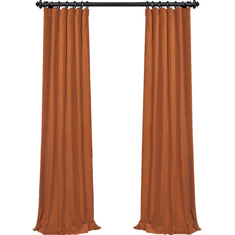 Microfiber Burnt Orange Velvet Curtain