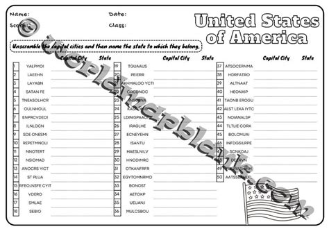 USA Map Worksheets States and Capitals - Etsy